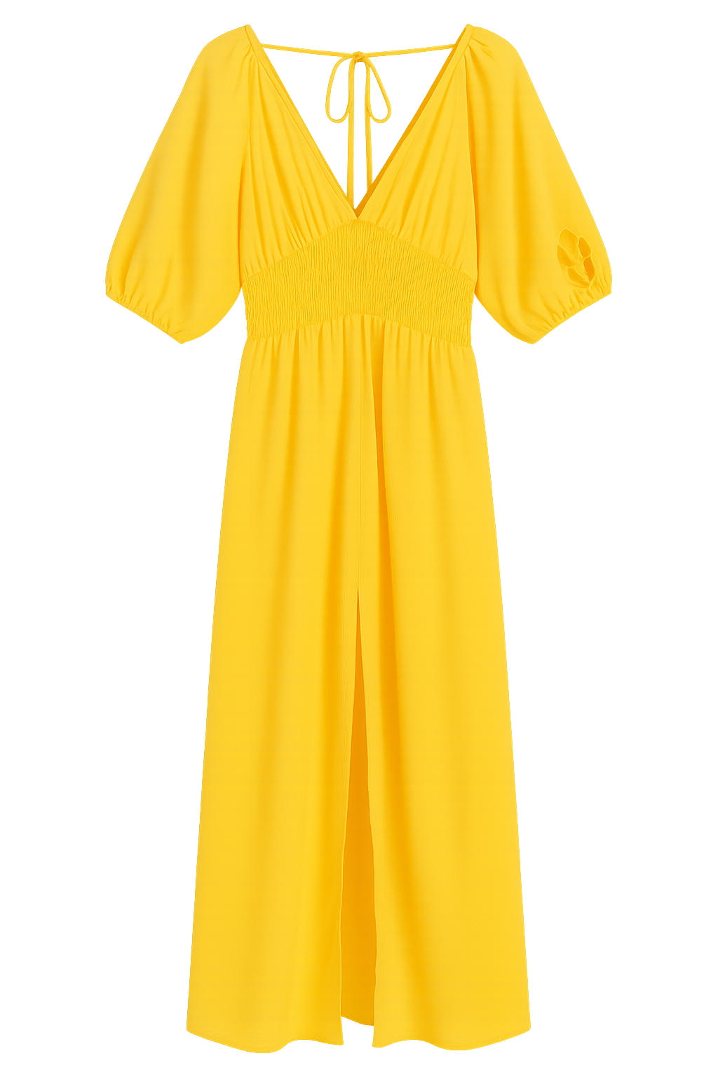 vibrant yellow midi dress