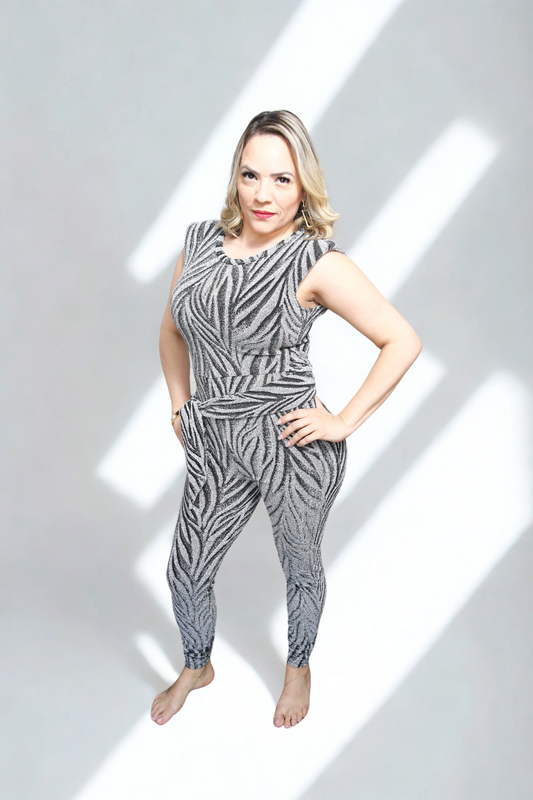 Sexy Jumpsuit Black and silver