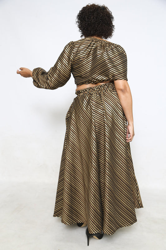 Gold and Black-1 arm dress