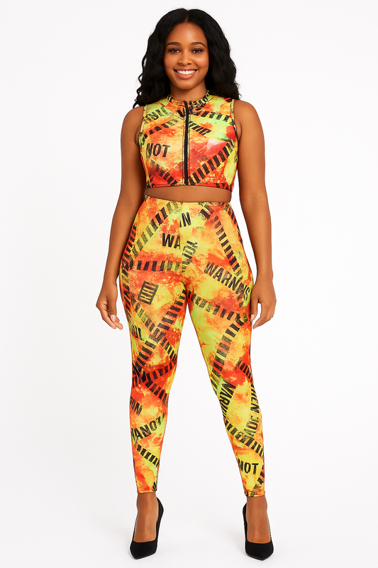 Orange-Gold Print Dress → “Sunset Goddess"